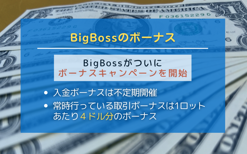 BigBoss（fx）のボーナス