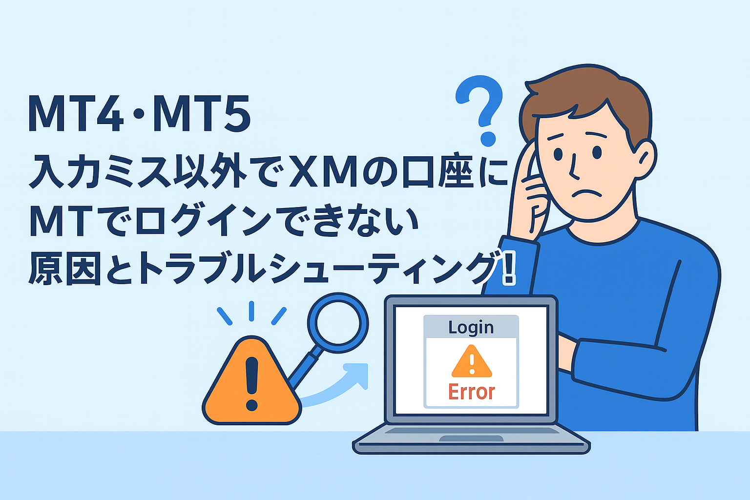 MT4・MT5】入力ミス以外でXMの口座にMTでログインできない原因とトラブルシューティング！
